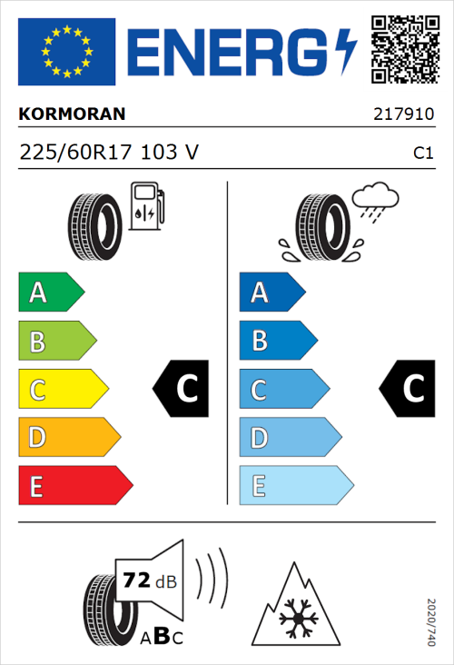 Tyre Label for Kormoran SUV Snow 225/60R17 103V