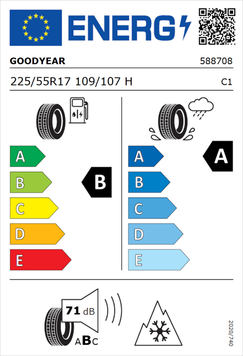 Tyre Label for Goodyear EfficientGrip Cargo 2 225/55R17 109/107H